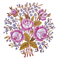 Bouquet de Roses en tapisserie brodée